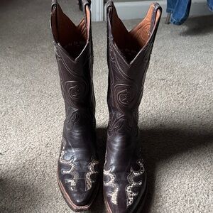 Black Jack Brown Western Cowboy Boots with Embellishments